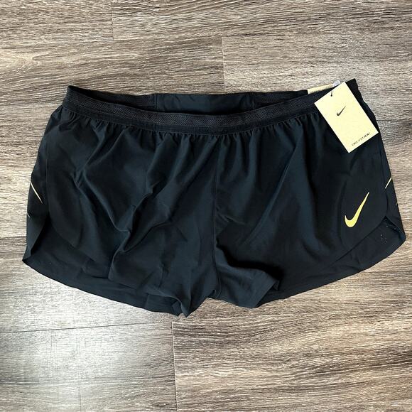 Nike Aeroswift x Jakob Men's XXL Dri-FIT ADV 2" Running Shorts Black Gold - Picture 1 of 5